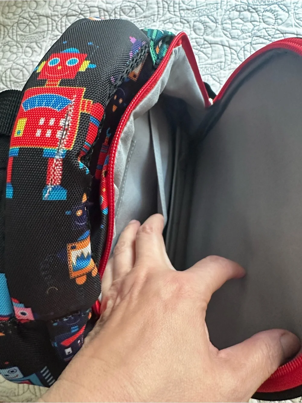 Kids Robot Backpack - Black with Colorful Accents